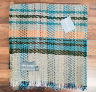 Large Checked Random Recycled Wool Blanket - LOOMSHIRE - 30