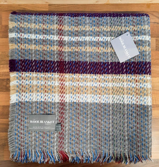 Large Checked Random Recycled Wool Blanket - LOOMSHIRE - 31