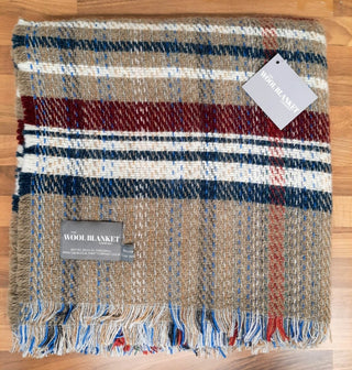 Large Checked Random Recycled Wool Blanket - LOOMSHIRE - 33