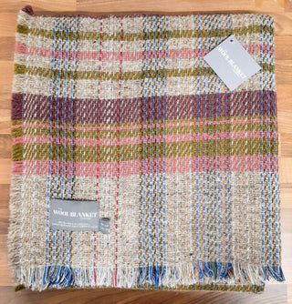 Large Checked Random Recycled Wool Blanket - LOOMSHIRE - 34