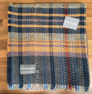 Large Checked Random Recycled Wool Blanket - LOOMSHIRE - 36