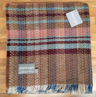 Large Checked Random Recycled Wool Blanket - LOOMSHIRE - 35