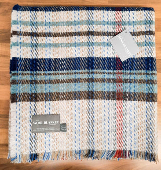 Large Checked Random Recycled Wool Blanket - LOOMSHIRE - 37