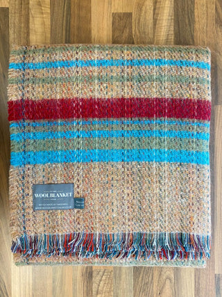 Large Checked Random Recycled Wool Blanket - LOOMSHIRE - 21