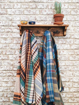 Large Checked Random Recycled Wool Blanket - LOOMSHIRE - 16