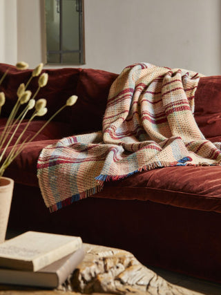 Large Checked Random Recycled Wool Blanket - LOOMSHIRE - 8