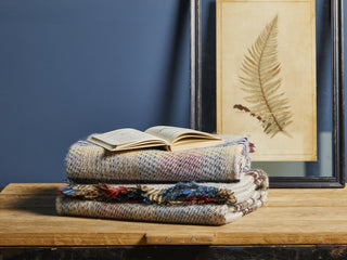 Large Checked Random Recycled Wool Blanket - LOOMSHIRE - 7