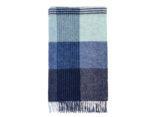 Lindley Pure New Wool Shetland Throw - Blue - LOOMSHIRE - 1