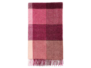 Lindley Pure New Wool Shetland Throw - Raspberry - LOOMSHIRE - 1