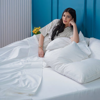 Lisa Bamboo - White Flat Sheet - Loomshire