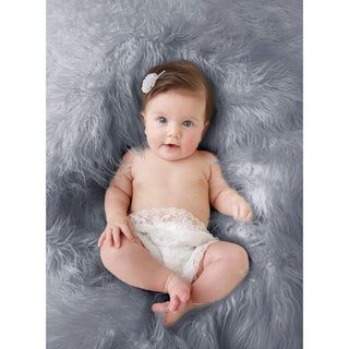 Luxury Faux Fur Baby Blanket - grey - LOOMSHIRE - 1