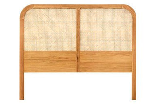 Lyon Natural Rattan And Oak Double Bed Headboard - LOOMSHIRE - 1