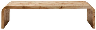Mota Burl Wood Design Curved Coffee Table - LOOMSHIRE - 11