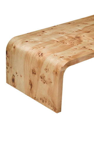 Mota Burl Wood Design Curved Coffee Table - LOOMSHIRE - 7