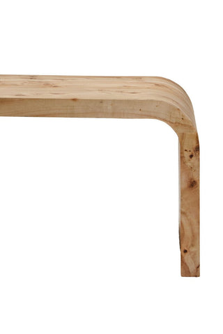 Mota Burl Wood Design Curved Coffee Table - LOOMSHIRE - 4