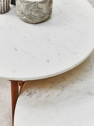 Myan White Marble Coffee Table - LOOMSHIRE - 8