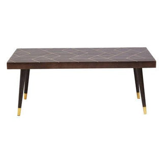 Naro Mango Wood And Gold Finishing Coffee Table - LOOMSHIRE - 7