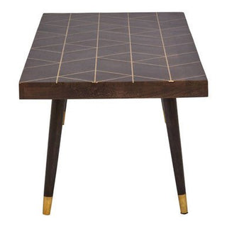 Naro Mango Wood And Gold Finishing Coffee Table - LOOMSHIRE - 3