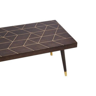 Naro Mango Wood And Gold Finishing Coffee Table - LOOMSHIRE - 5