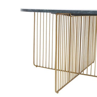 Nirav Green Marble And Gold Frame Coffee Table - LOOMSHIRE - 3