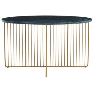 Nirav Green Marble And Gold Frame Coffee Table - LOOMSHIRE - 7