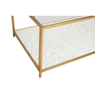 Novi Glass And White Terrazzo Gold Frame Coffee Table - LOOMSHIRE - 8