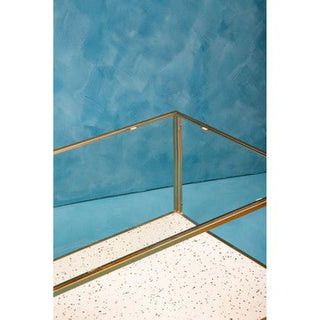 Novi Glass And White Terrazzo Gold Frame Coffee Table - LOOMSHIRE - 5