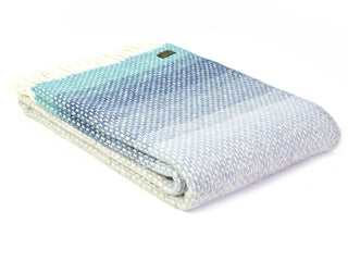 Ombre Pure New Wool Throw - Seaside Blue - LOOMSHIRE - 1