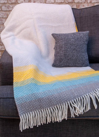 Ombre Pure New Wool Throw - Tidal Blue - LOOMSHIRE - 2