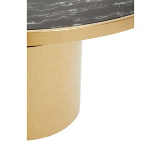 Oria Black Marble Effect Gold Base Coffee Table - LOOMSHIRE - 8