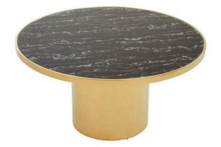 Oria Black Marble Effect Gold Base Coffee Table - LOOMSHIRE - 1