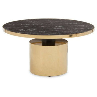 Oria Black Marble Effect Gold Base Coffee Table - LOOMSHIRE - 9