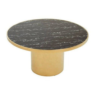 Oria Black Marble Effect Gold Base Coffee Table - LOOMSHIRE - 2