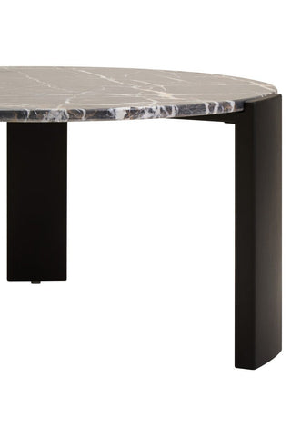 Palermo Round Black Marble Top Large Coffee Table - LOOMSHIRE - 7