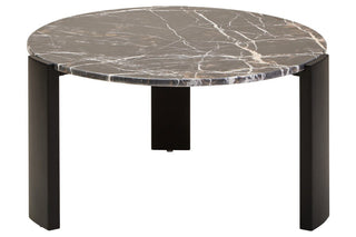 Palermo Round Black Marble Top Large Coffee Table - LOOMSHIRE - 3