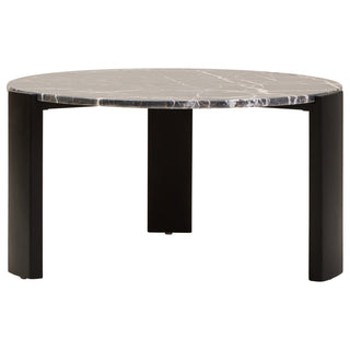 Palermo Round Black Marble Top Large Coffee Table - LOOMSHIRE - 1