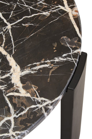 Palermo Round Black Marble Top Large Coffee Table - LOOMSHIRE - 10