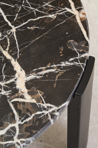 Palermo Round Black Marble Top Large Coffee Table - LOOMSHIRE - 12