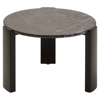 Palermo Round Black Marble Top Small Coffee Table - LOOMSHIRE - 1