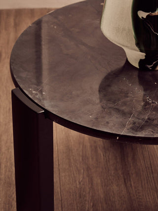 Palermo Round Black Marble Top Small Coffee Table - LOOMSHIRE - 4