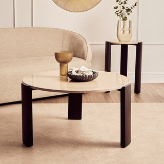 Palermo Round Cream Marble Top Large Coffee Table - LOOMSHIRE - 2