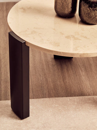 Palermo Round Cream Marble Top Small Coffee Table - LOOMSHIRE - 5