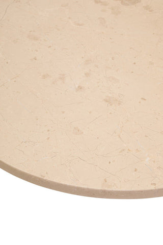 Palermo Round Cream Marble Top Small Coffee Table - LOOMSHIRE - 7