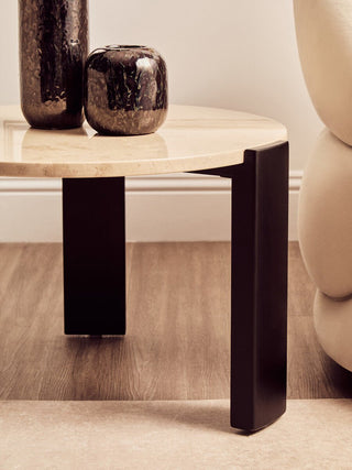 Palermo Round Cream Marble Top Small Coffee Table - LOOMSHIRE - 4