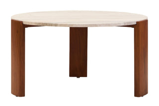Palermo Round Travertine Top Large Coffee Table - LOOMSHIRE - 1
