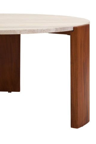 Palermo Round Travertine Top Large Coffee Table - LOOMSHIRE - 8