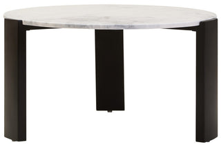 Palermo Round White Marble Top Large Coffee Table - LOOMSHIRE - 3