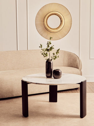 Palermo Round White Marble Top Large Coffee Table - LOOMSHIRE - 2