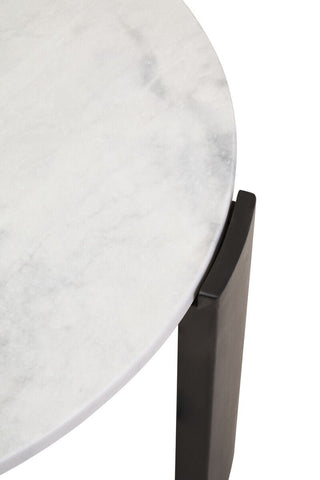 Palermo Round White Marble Top Large Coffee Table - LOOMSHIRE - 11