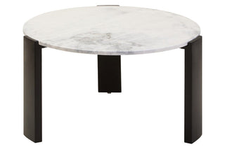 Palermo Round White Marble Top Large Coffee Table - LOOMSHIRE - 1